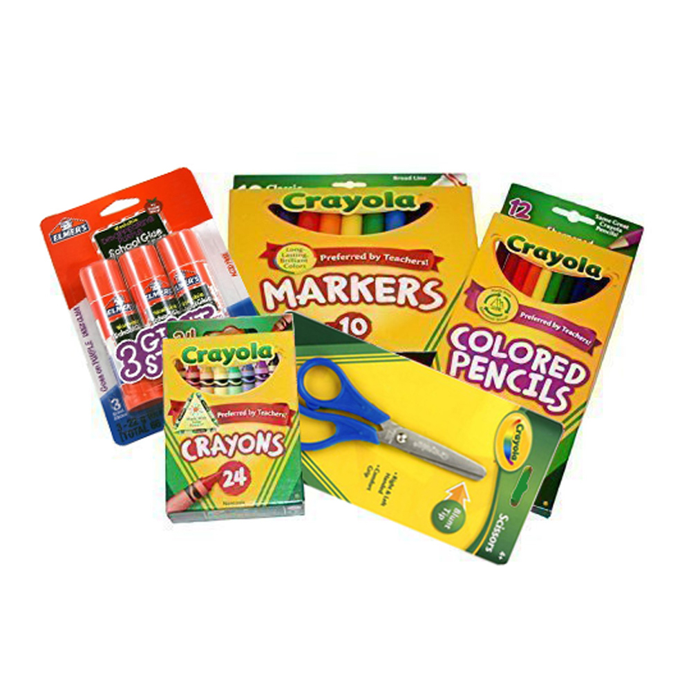 Basic Crayola Back to School Bundle – 5 Items – Crayola Crayons, Crayola  Markers, Crayola Colored Pencils, Elmer's Glue Sticks and Child Scissors –  Piggyback Shop